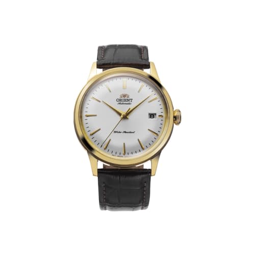 

Orient Japanese Automatic/Manual Winding 38mm Dress Watch Bambino Version 7, White (Gold).