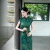 Grøn ærmeløs national stil ny kinesisk dagligdag Suzhou lang cheongsam forbedret ung 1011 ny kvinders høje sans