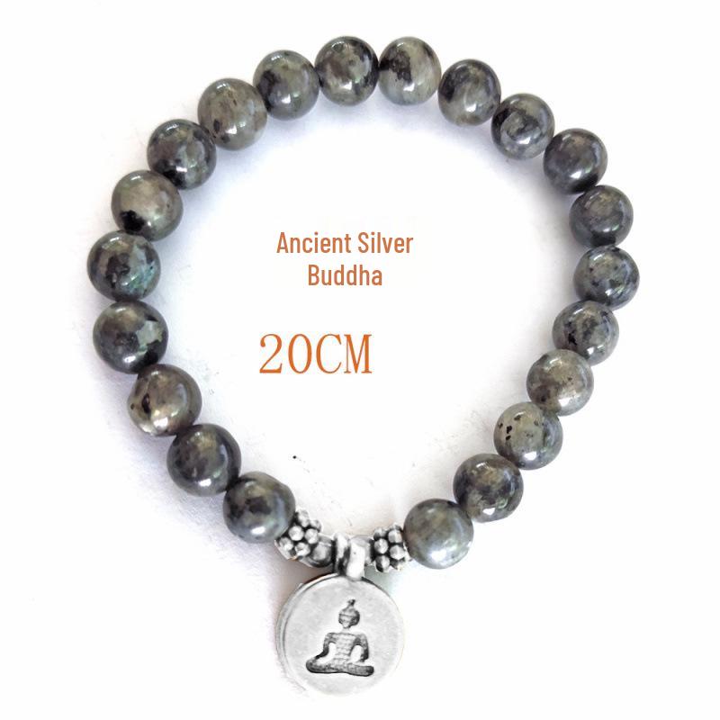 8mm Frosted Amazonite Mala Bracelet with Lotus Yoga Pendant