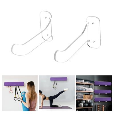 Multi-Purpose Exercise Mat Wall Hanger Yoga Mat Storage Rack Wall Mounted Exercise Mat Holder Foam Roller Wall Hooks