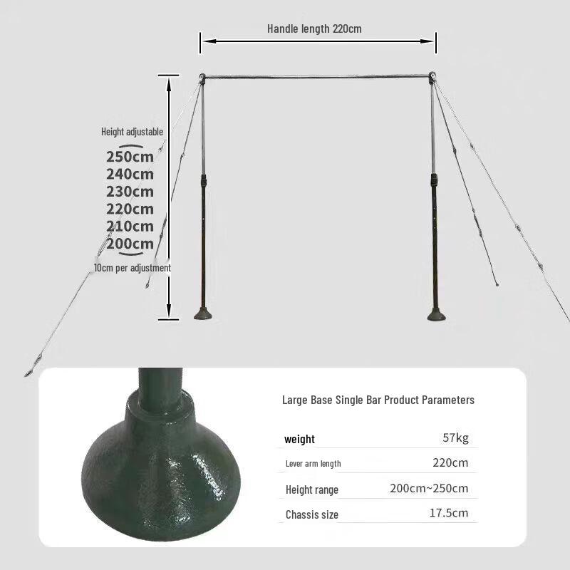 Heavy-Duty Portable Outdoor Adjustable Pull-up Bar