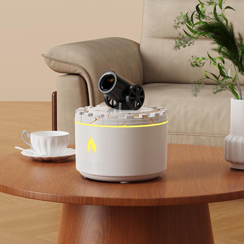 Creative Mini Canon Aroma Diffuser: Desktop Air Atomizing Volcano Humidifier