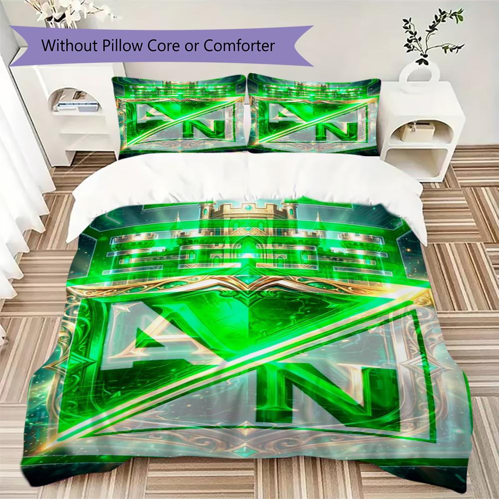 Atlético Nacional Pattern Bedding,Quilt Set Quilt Cover Pillowcase Home Birthday Gift(1 * Duvet Cover + 2 * Pillowcase, Without Core)_lx