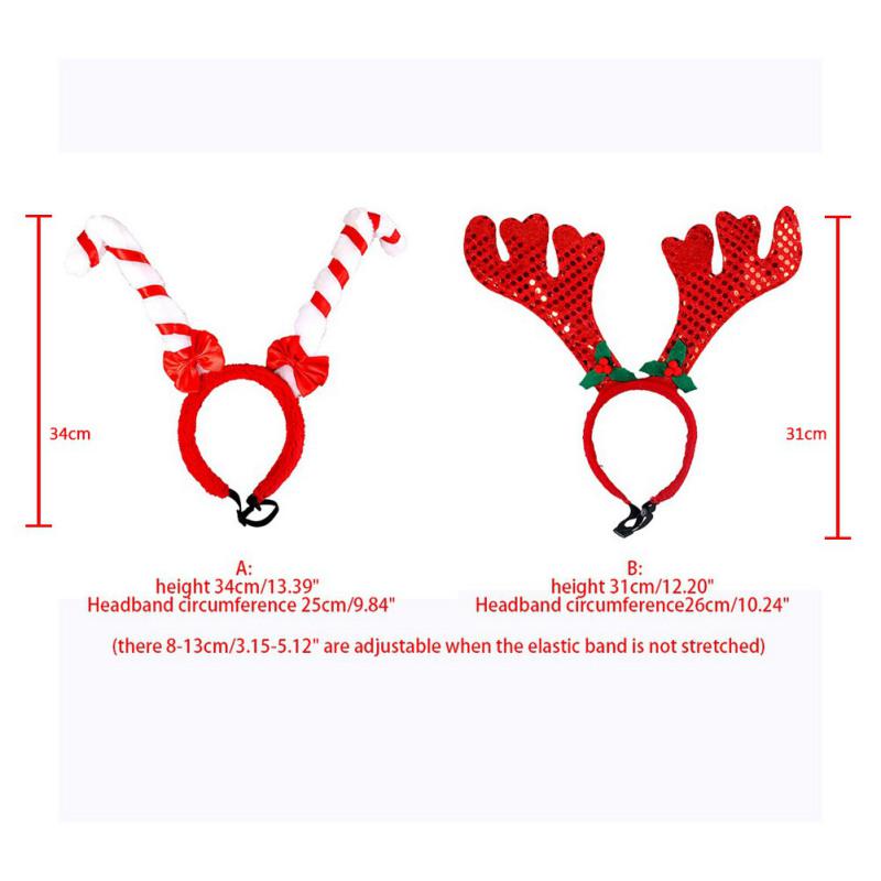 Buy Pet Christmas Supplies Dog Cat Headband Red Antler Shape Headband