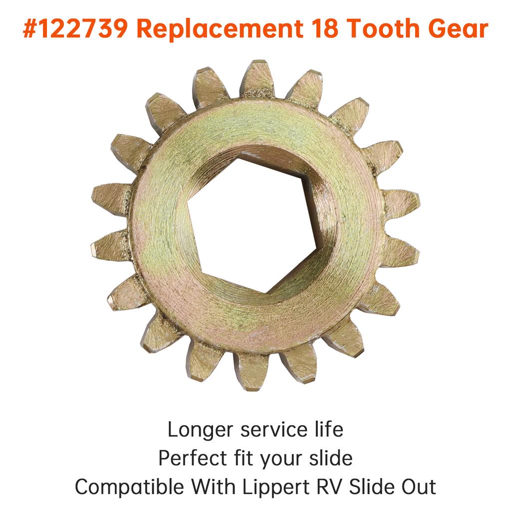 122739 Replacement 18 Tooth Spur Gear 12 DP/14.5 PA for Lippert RV Slide Out