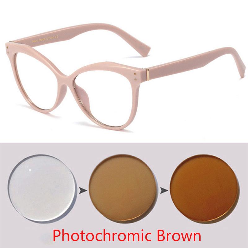Big Cat Eyes Glasses Women Luxury Steampunk Photochromic Prescription Myopia Glasses 0 To -6 0