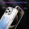 For iPhone 16 Pro Case TPU+Acrylic Clear Transparent Back Card Holder Phone Cover