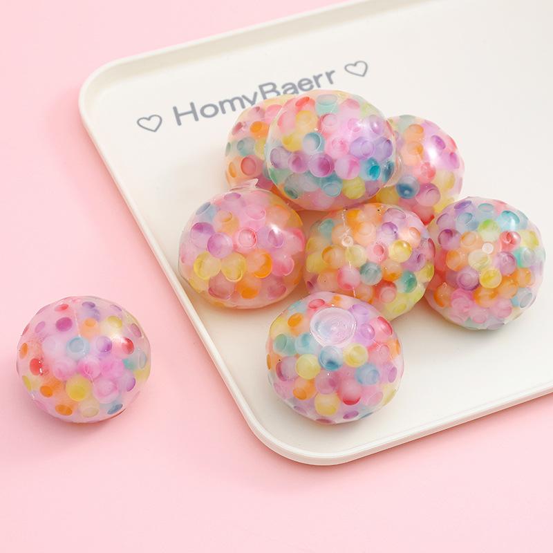 Stress Relief Ball Toy Children's Vent Grape Ball 6.0 Pattern Beads Colorful Beads Decompression Vent Ball Squeeze Pinch Fun