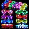 1-60 SZT Świecące w Ciemności Okulary Hurtowe Okulary LED Świecące Dekoracja Ślubna Upominki na Przyjęcie Świecące Okulary dla Dzieci Dorosłych Zaopatrzenie na Przyjęcie