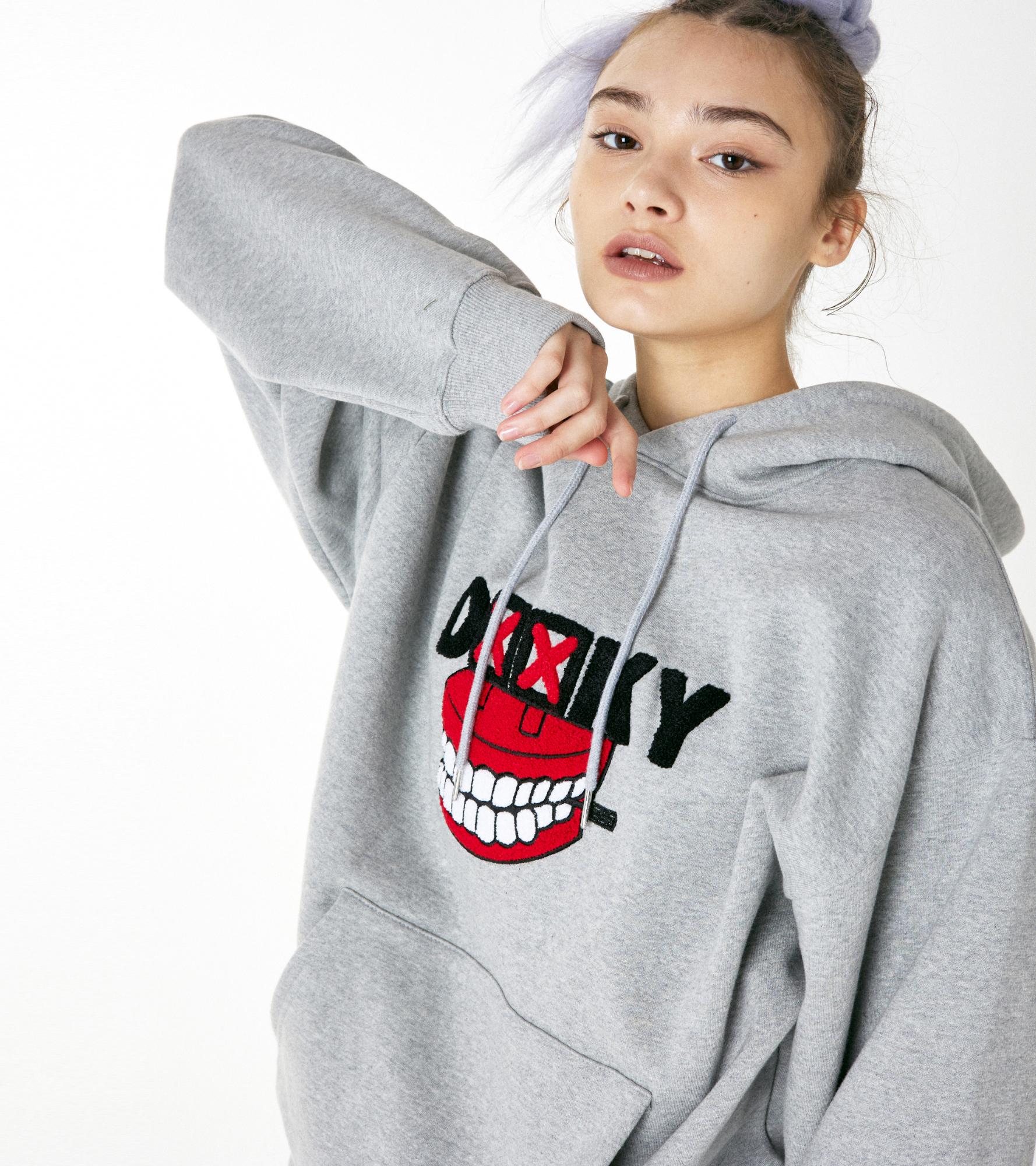 Dolki Boucle Dentures Fleece Hoodie Melange Gray Melange Gray/M