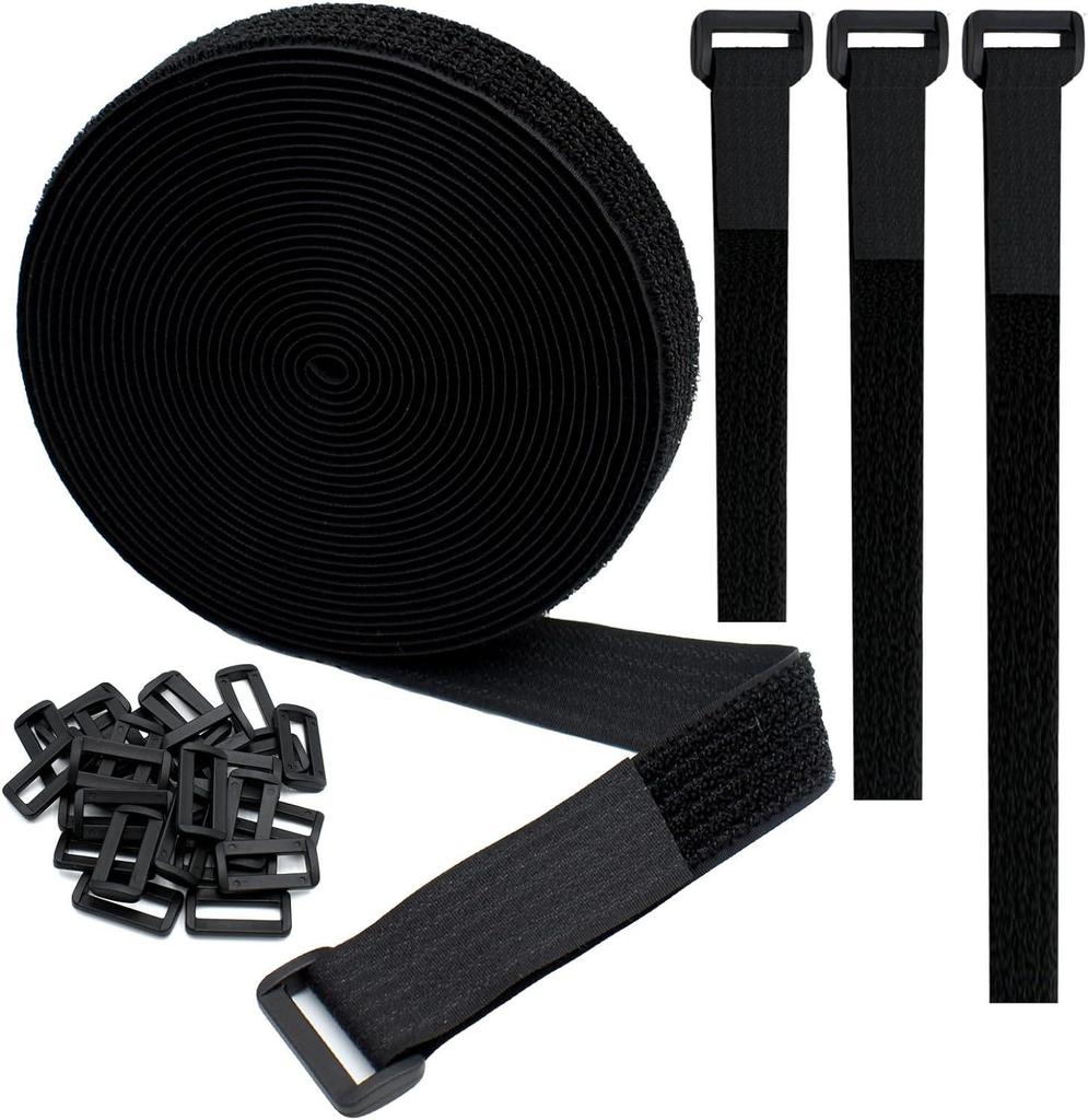 Nylon Hook & Loop Self-Adhesive Cable Tie with Plastic Buckle