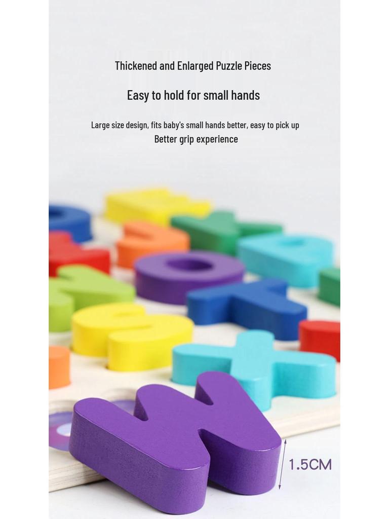 Verdicktes Holz-Buchstaben- und Zahlen-Erkennungs-Puzzle für Kinder
