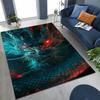 Magic Dragon Mythology Art Chinese Loong Cartoon Rug for Bedroom Living Room Sofa Home Doormat Decor, Large Non-slip Floor Mat