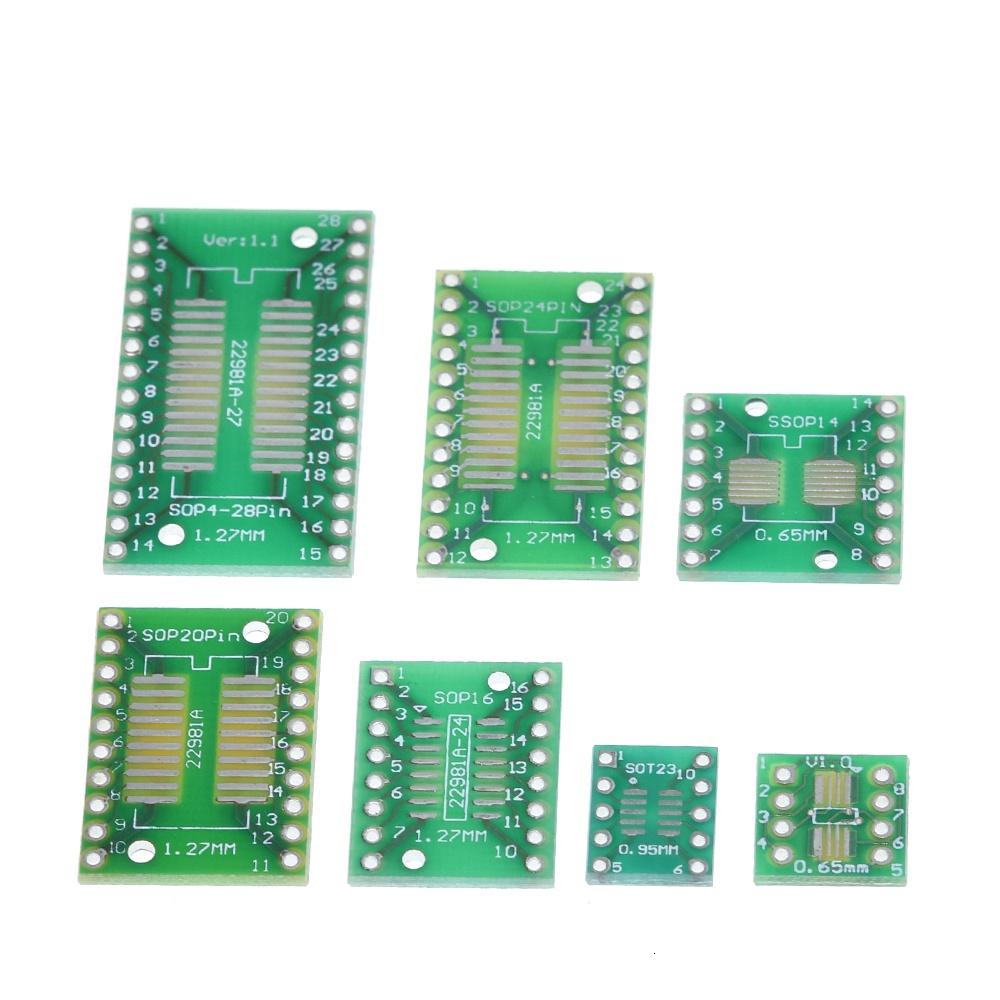 TZT 7value* Board Kit SMD Turn To DIP SOP MSOP SSOP TSSOP SOT23 8 10 14 16 20 24 28 SMT To DIP for TZT Electronic Components