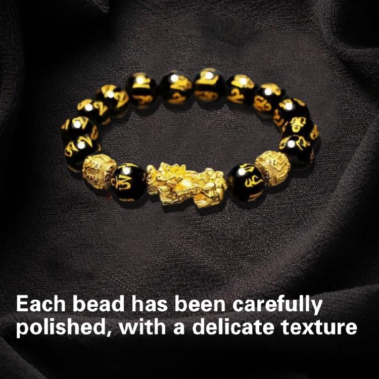 Traditional Chinese Alloy Bracelet for Attracting Wealth Elastic Beaded Handchain Fashionable Good Luck Charm Wristchain
