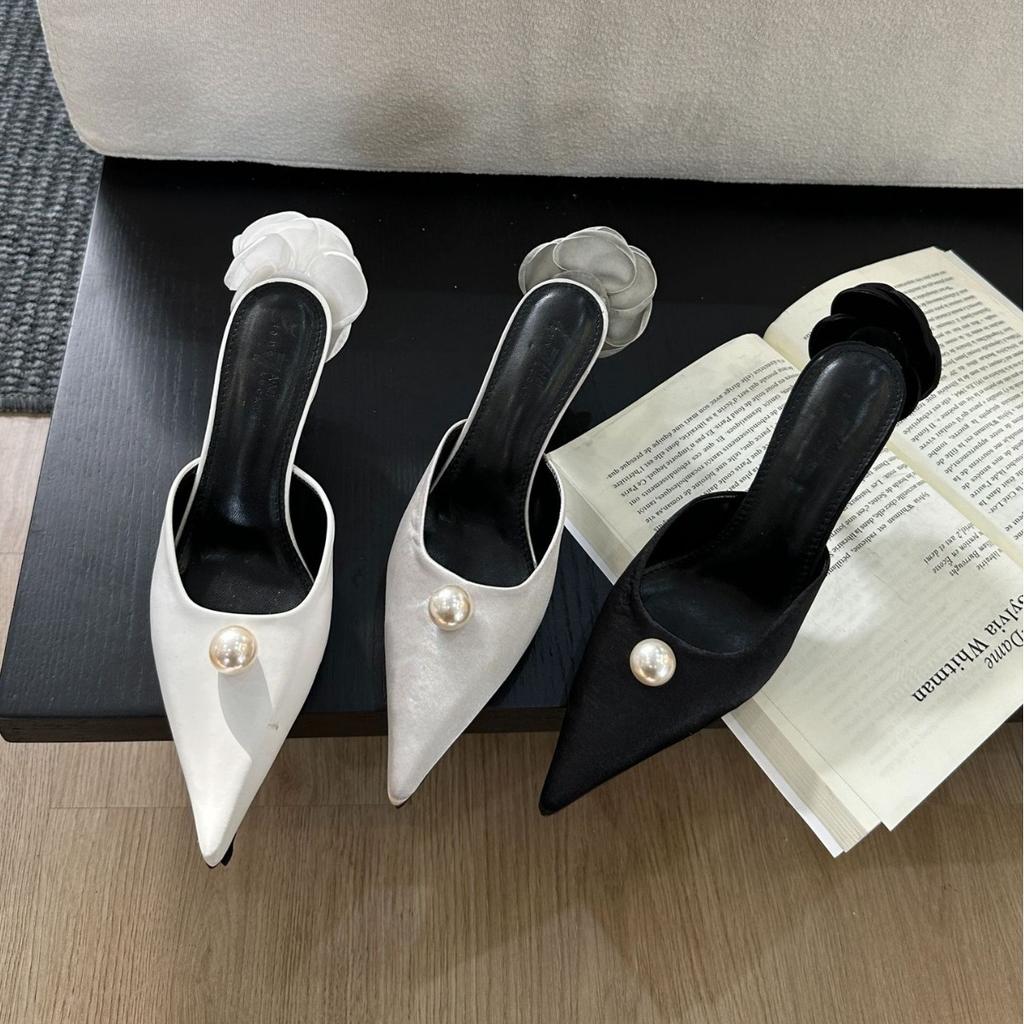 2025 spring and autumn new small fragrant wind fine heel hollow rhinestone pointed single shoes women's shoes work high heels women