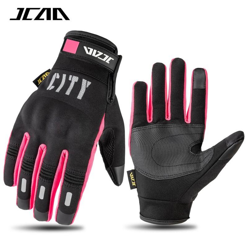 Unisex Motorcycle Riding Gloves Waterproof Anti-Slip Pink Black Short Style Street Off-Road Commute Cycling Protection