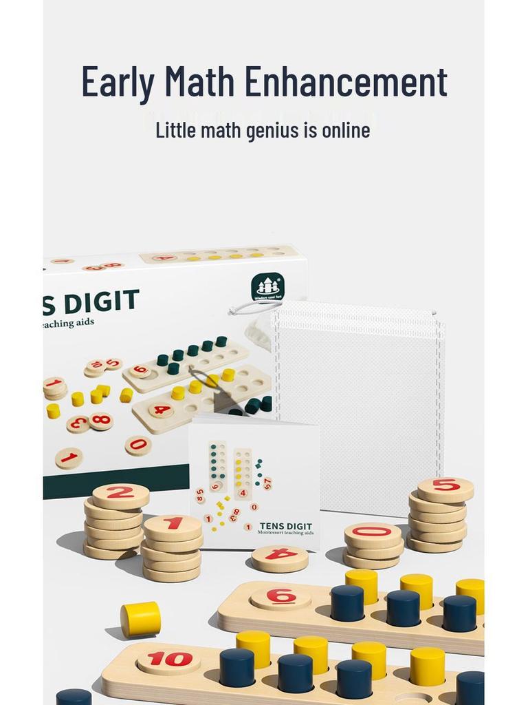 Montessori Zehnerrahmen Mathespielzeug aus Holz: Rechen- und Zählhilfe für Kinder