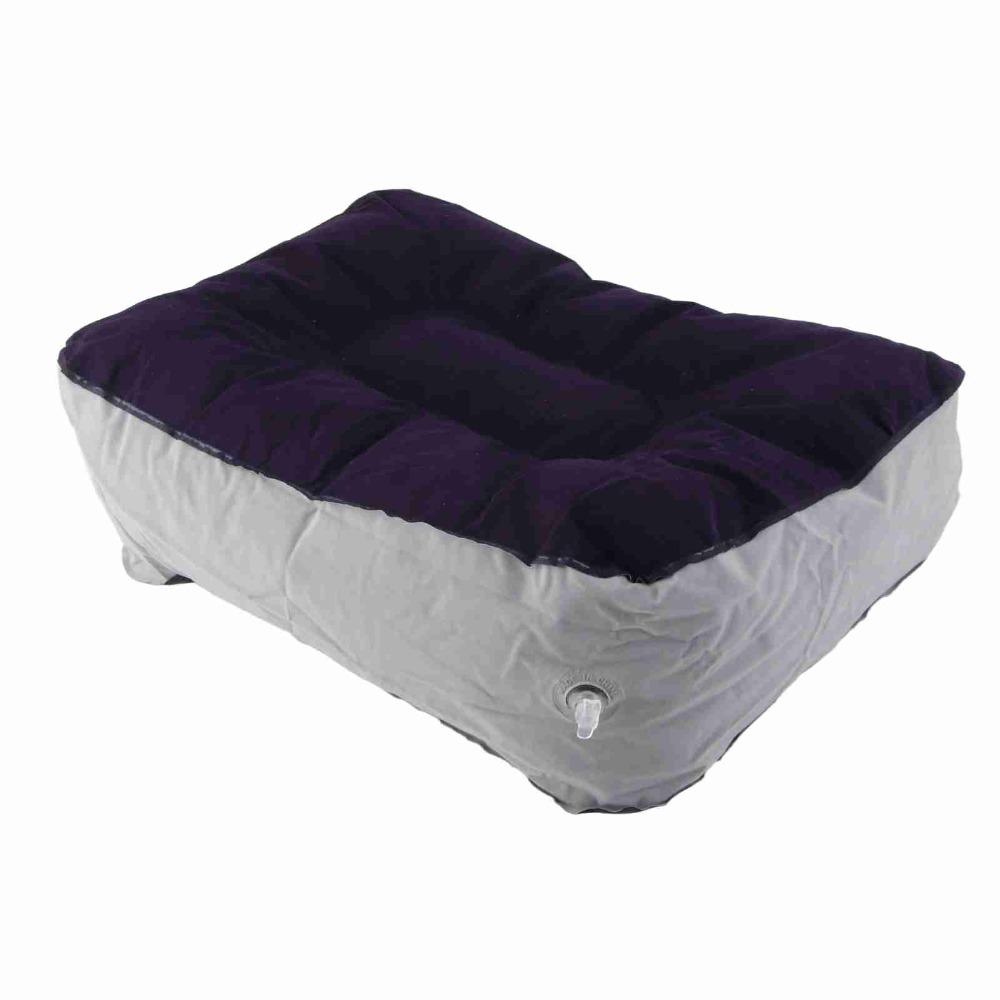 Soft Flocking Travel Foot Rest Portable Inflatable Cushion Durable Leg Rest Pillow  Office Use