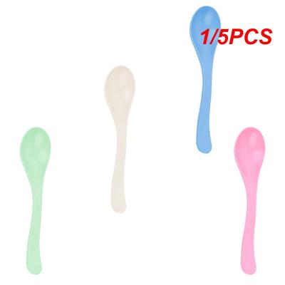 1/5 cuillères pour enfants, paille de blé, glace, 12 g, 16,5 x 3,9 cm, repose-cuillères et pinces pour pot, cuillère pour pâte de riz, céréales de riz, aliments pour bébés