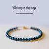 Original Blue Tiger Eye Bracelet with 4mm Round Beads - Women's Cat's Eye Anklet/Necklace, Skin-Brightening Gift for Qixi