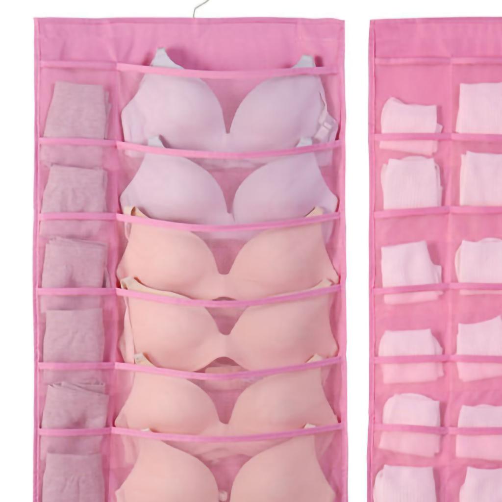 Hanging Bra Organizer Oxford Fabric Double Sides Breathable Large Capacity Underwear Storage