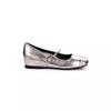 Sheepskin Version~ Genuine Leather Silver Light Mouth with Flat Bottom Inner Height Increase Mary Jane Single Shoes Women's Small Leather Shoes
