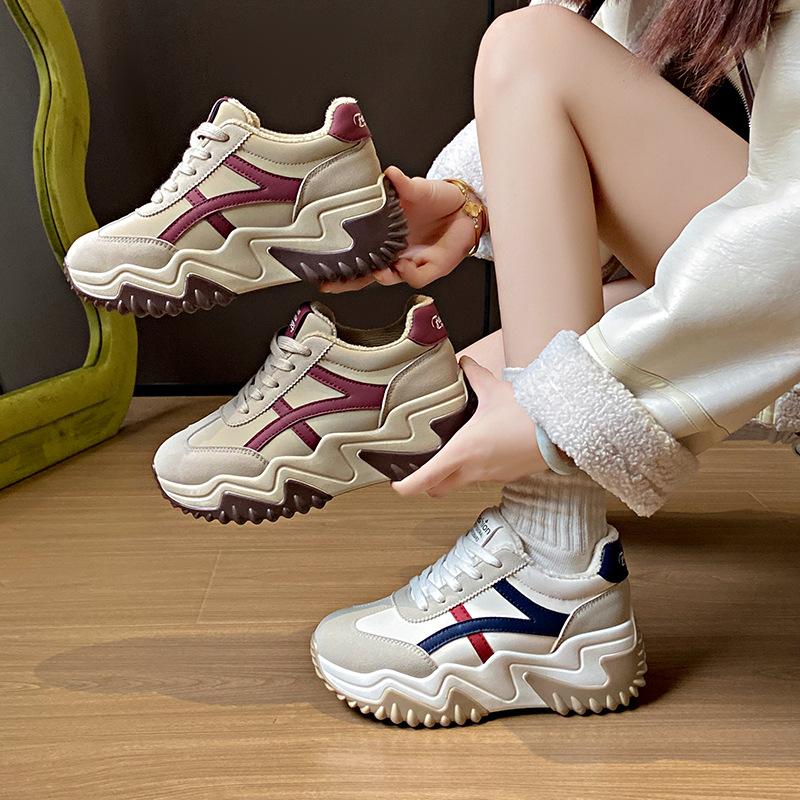 Korean version of the new dad shoes women's 2025 winter student sports running shoes casual shoes platform height increase JC8826-1