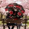 1pc Skulls Roses Pattern Umbrella Design Automatic Opening and Closing Umbrella, High-quality Travel Umbrella,  c1128161