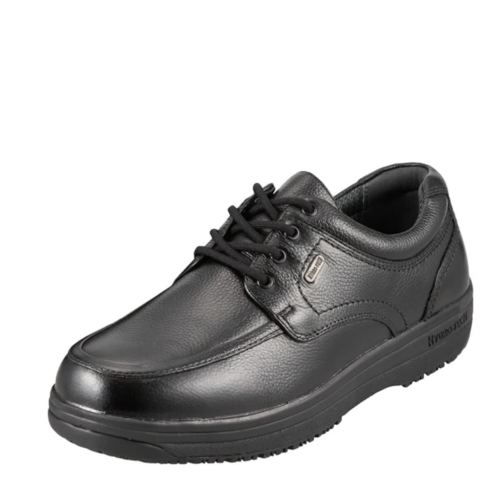 HYDRO TECH HYDR 6301 Wide 4E Waterproof Genuine Leather Walking Shoes, U-tip Oxford, Black, Size