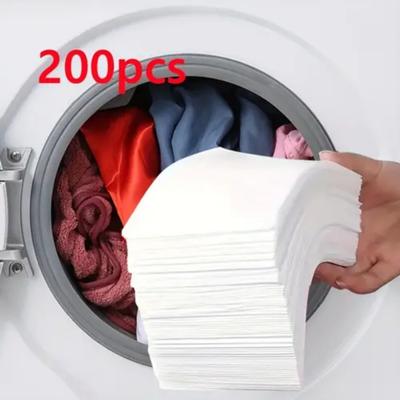 200-10 Blatt Wäsche Farbfangtuch, Waschmaschine Anti-Abfärben Farbfangpapier Mischwäsche Anti-Färben Mutterblatt