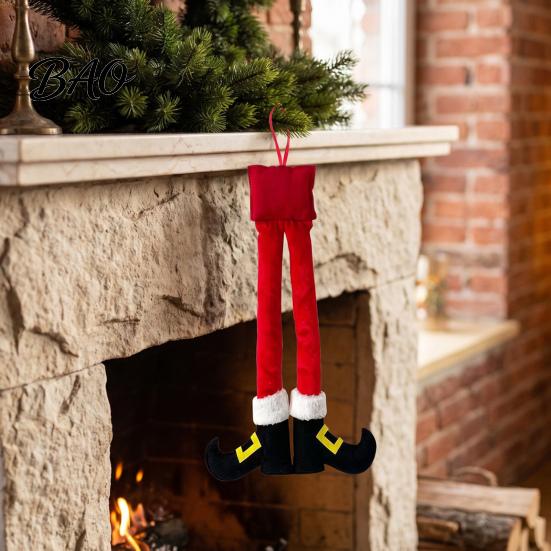 Santa Claus Leg Decoration Christmas Elf Legs, Legs Hanging Ornaments, Plush Stuffed Xmas Car Pendant, Winter Holiday Party Supplies Fun Decor