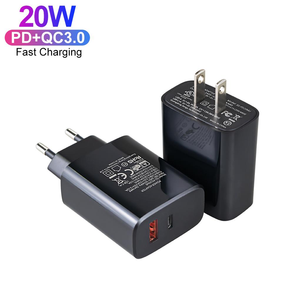 

High Quality GS CE UL Certified 20W Charger Cube USB-C Power Adapter USB Type C PD Fast Wall Charger for Apple IPhone 16 17 Pro US