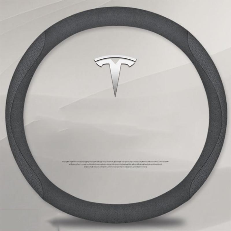 36-38 CM Potah volantu z semišové kůže pro Tesla Model 3 Y S X 2024 2025 2026 Příslušenství
