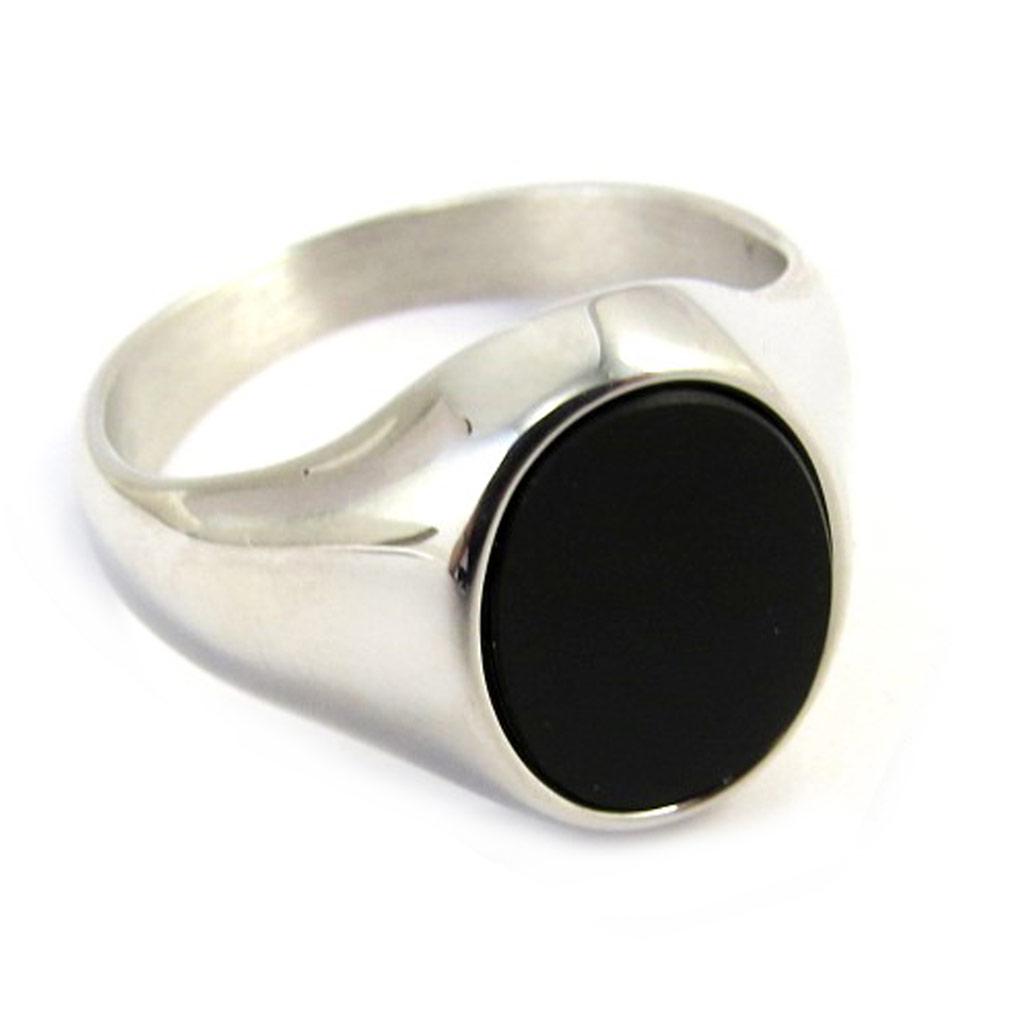 Stříbrný pečetní prsten 'Karl' onyx (15x11 mm)