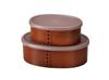 Tatsumiya Magewappa Oval Storage Light S M 30515 Container, Brown, & Set,