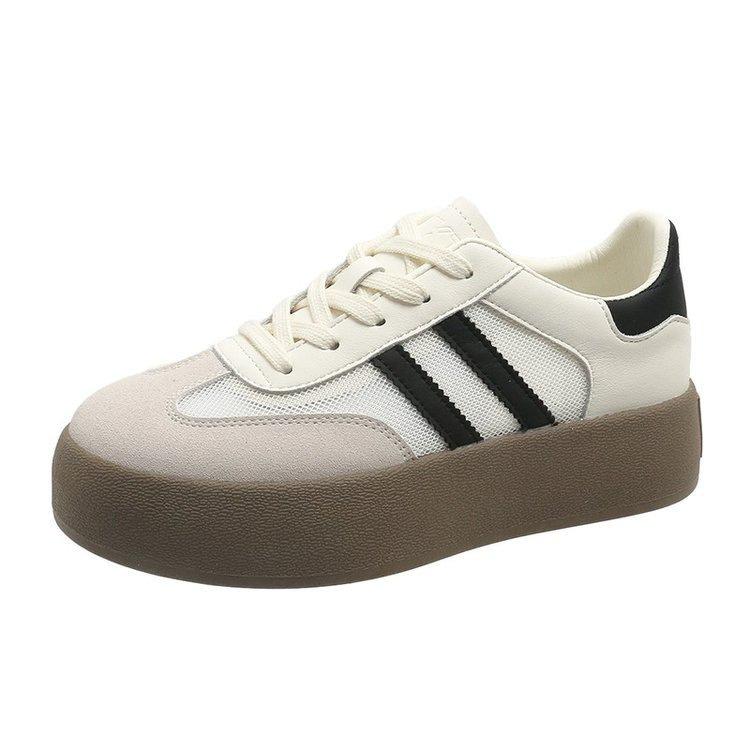 Mesh German Training Shoes Little White Shoes Women's 2025 New Autumn Mesh Shoes Breathable Thin Versatile Platform Retro Board Shoes