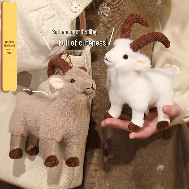 Big Horned Goat Plush Toy Doll - Decorative Ornament