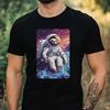 Men's T-Shirt Sloth As Firefighter Motif Cotton Size XS To 5XL