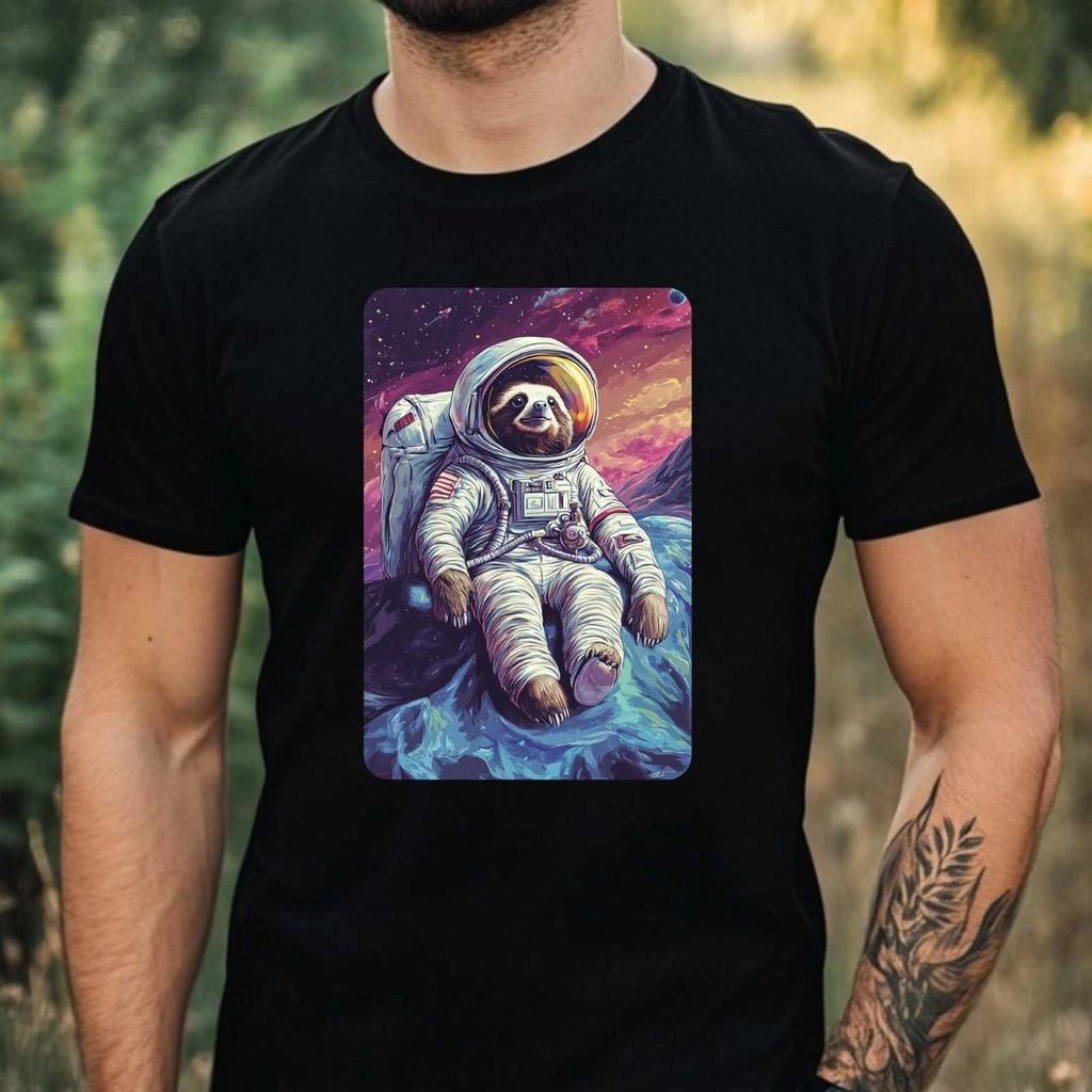 T-Shirt Herren Faultier als Feuerwehrmann Motiv Baumwolle Größe XS bis 5XL
