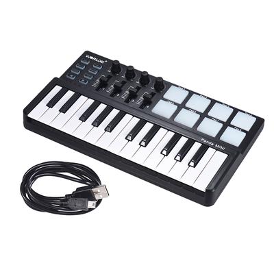 8 Renkli Arkadan Aydınlatmalı Tetikleyici Pad ile 25 Tuşlu Ultra Taşınabilir USB MIDI Klavye Kontrol Cihazı