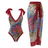 2025 Euro-American Vintage Slimming One-Piece Swimsuit for Beach and Hot Spring
