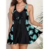 Tankini Zwemkleding met Print en Trekkoord aan de Voorkant 2026 Dames Zwembroek met Hoge Taille Zwempak Badpak voor Dames Zwemkleding Strandkleding 2XL