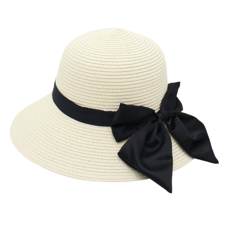 Bow Straw Hat Big Edge Visor Beach Hat Ribbon Straw Hat Mom Hat Ladies