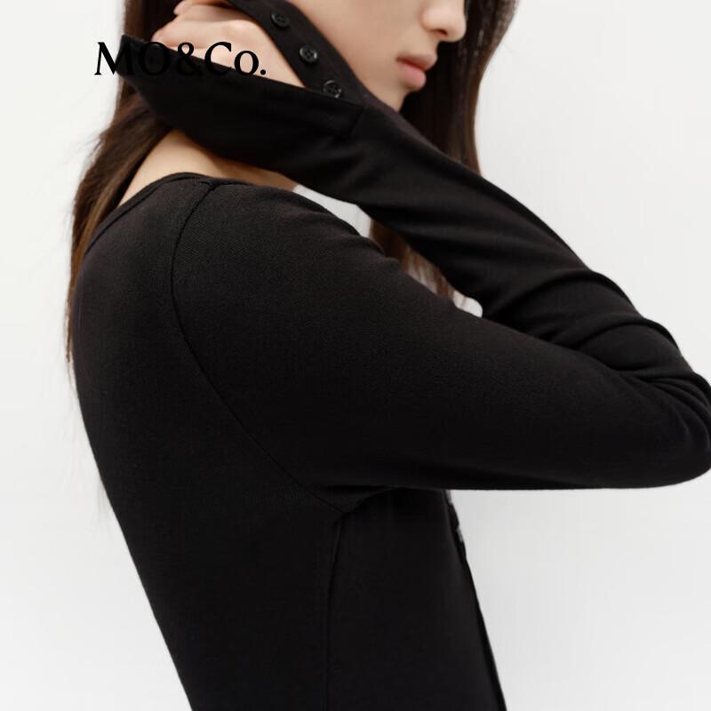 MO&Co. Women's Vintage Cotton-Blend A-Line Knit Midi Dress