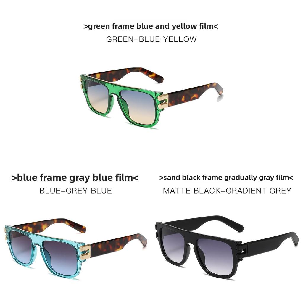 Men Square Frame Sunglasses With Uv400 Protection For Summer Fashion And Travel