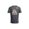 Under Armour Back Print Crew Neck Outdoor Sports Short Sleeve T-Shirt Men Tops Gray 1377559-012