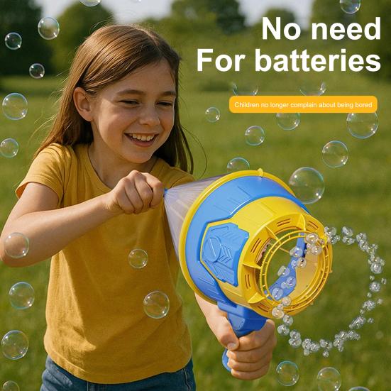 Manual Bubble Blower Toy Kids Bubble Maker No Batteries Needed Handheld Outdoor Bubble Toy for Park Backyard Beach Indoor Fun