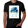 Perfume Bottle Watercolor Painting Hand Painted With Blue Flowers Tshirt T Shirts Designer Tshirt