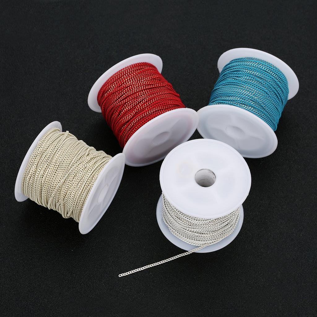 10Yards/Roll 1.5mm Copper Link Cable Chains Colorful Metal Extension Chain For DIY Jewelry Making Necklace Bracelet Components